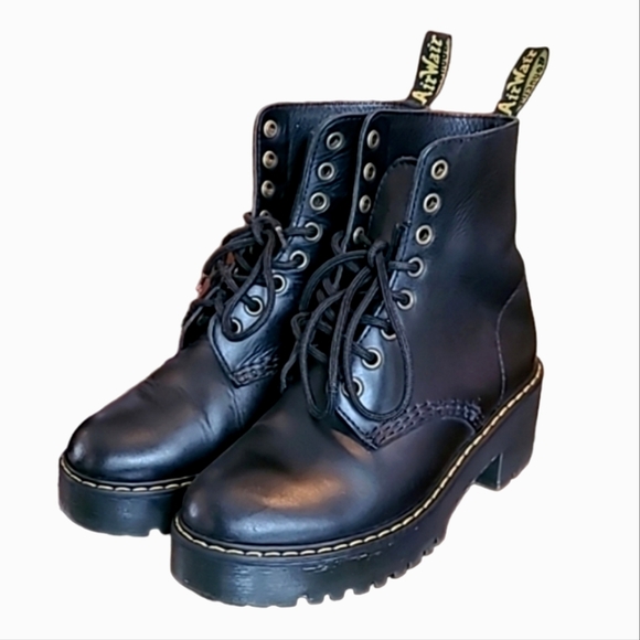 Dr. Martens Shoes - Women's Dr Martens Shriver Hi Black Leather Platform Boots US Size 5 In Box